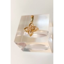 Μενταγιόν σε Κίτρινο Χρυσό 14Κ Λουλούδι με ζιργκόν (N214)